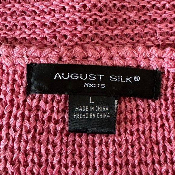 August Silk Knit Top, Rose/Pink, Large - Picture 5 of 7